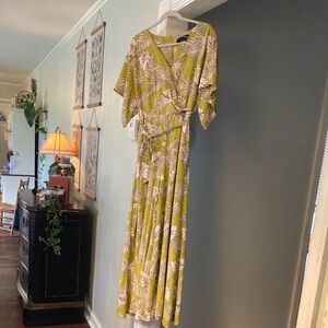 Green and White Leaf Print Jumpsuit